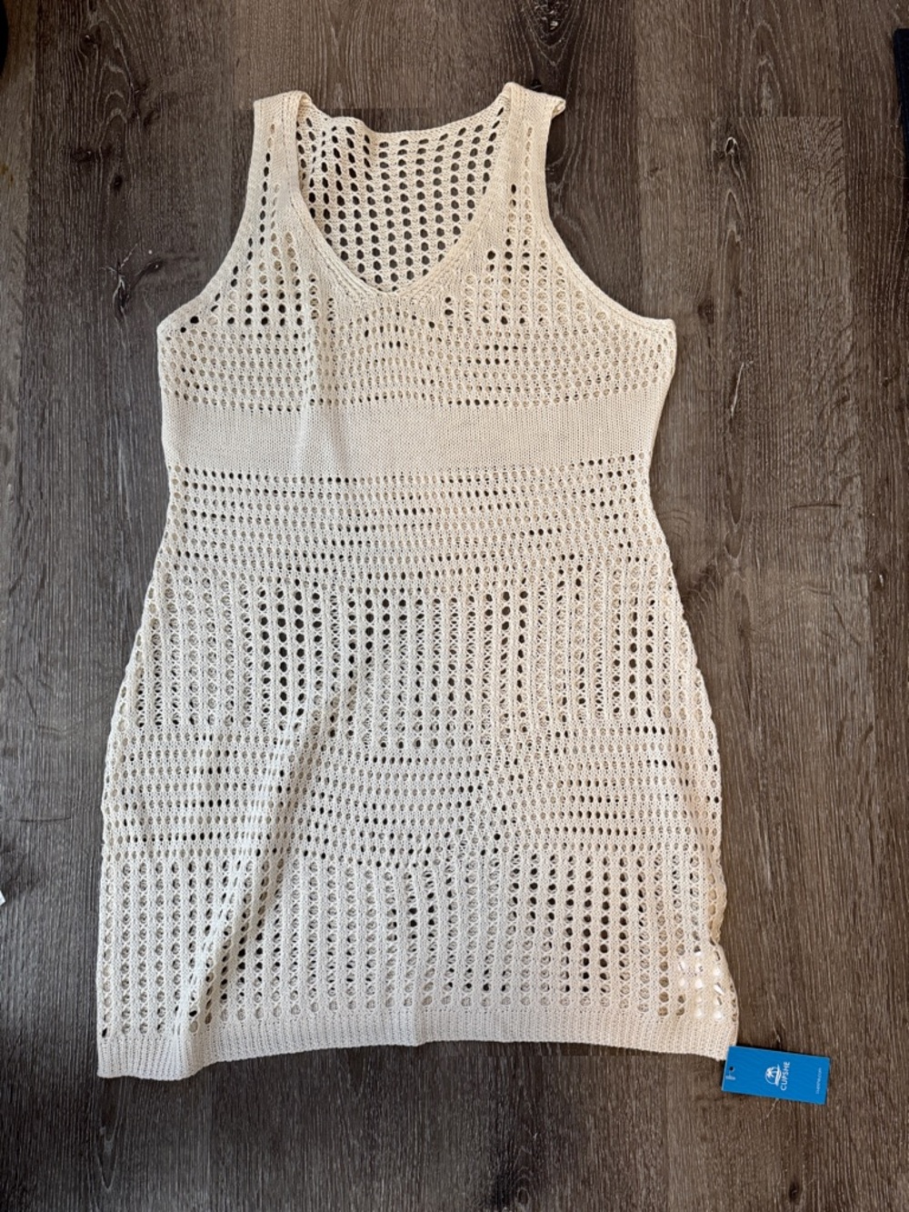 Cupshe Cream Open-Weave Knit Beach Cover-Up